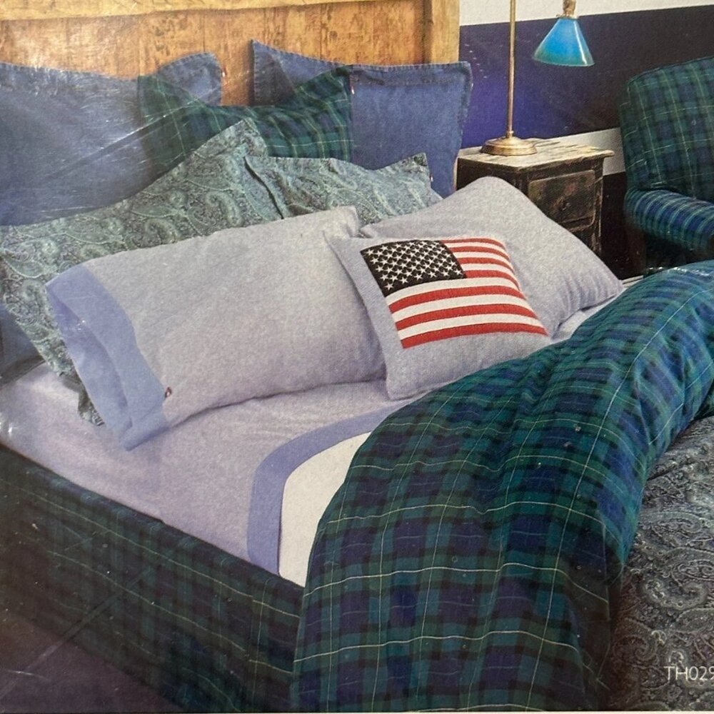 Tommy Hilfiger Vintage “Sinclair” Twin Flat Sheet 66x96 100% Cotton NIP
